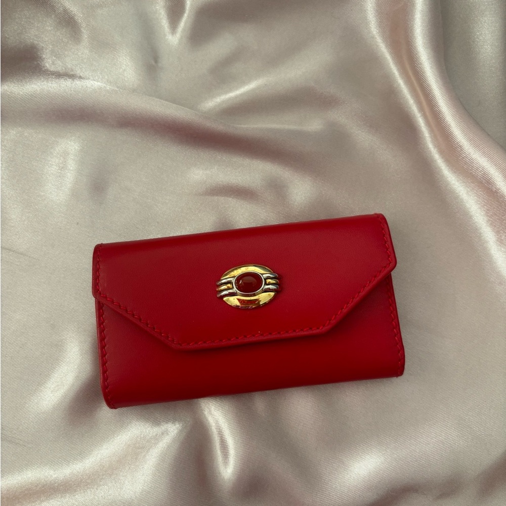 Gucci Brevet Red Leather Key Holder